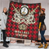 Wallace Weathered Tartan Crest Legend Gold Royal Premium Quilt